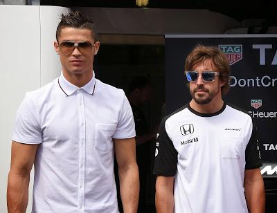 Cristiano Ronaldo, Alonso  y Cara Delevingne en el GP de Mónaco