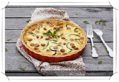 Quiche de Salchichas y Calabacín