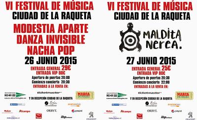 VI Festival Ciudad de la Raqueta: Dani Martín, Maldita Nerea, Nacha Pop, Danza Invisible y Modestia Aparte