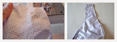 Cosiendo el pliegue central Costura sieguiendo el patrón de la ranita del escote