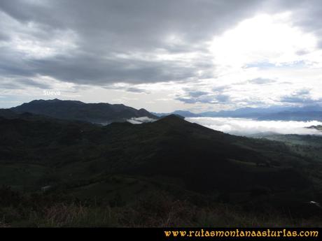 Ruta Torazo, Pico Incos: Indice Vista del Sueve desde el Incos