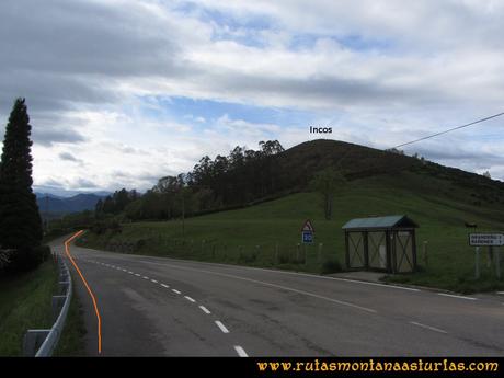 Ruta Torazo, Pico Incos: Desviación a la salida de Incós