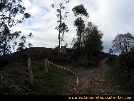 Ruta Torazo, Pico Incos: Desviación junto al depósito de agua