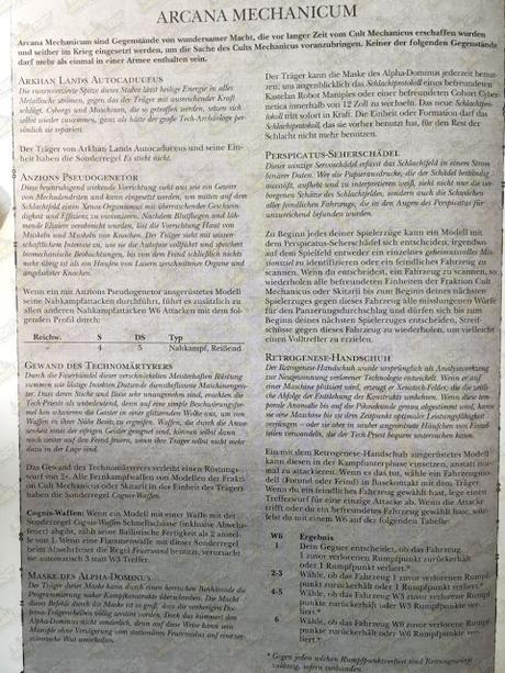 Imagenes del codex Culto Mechanicus en español y alemán Imagenes del codex Culto Mechanicus en español y alemán