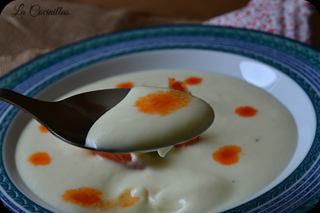 Vichyssoise con gambas salteadas