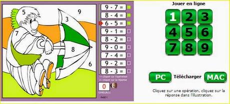 Restas coloreando un dibujo Restas coloreando un dibujo