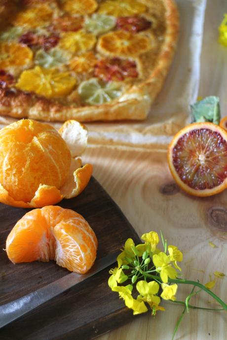 Hojaldre rústico de cítricos y crema de almendras Hojaldre rústico de cítricos y crema de almendras