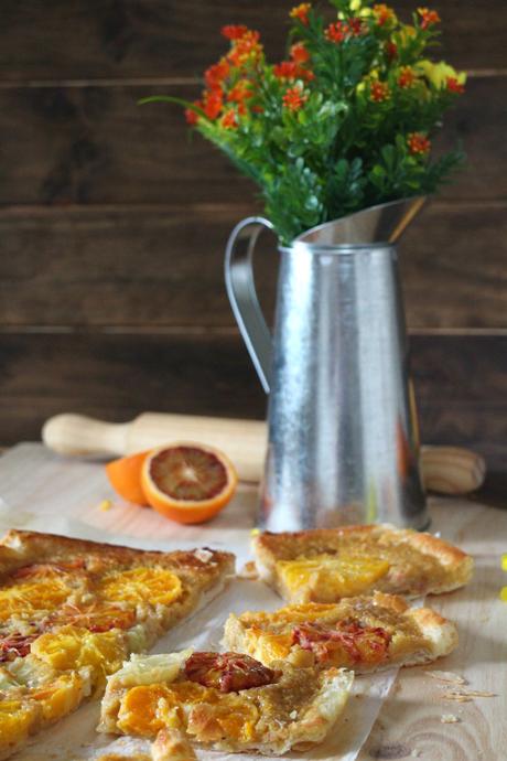 Hojaldre rústico de cítricos y crema de almendras Hojaldre rústico de cítricos y crema de almendras