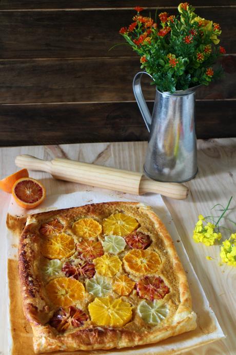 Hojaldre rústico de cítricos y crema de almendras Hojaldre rústico de cítricos y crema de almendras