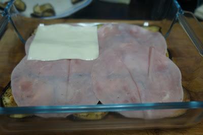 Lasaña de berenjena, jamón york y queso Lasaña de berenjena, jamón york y queso