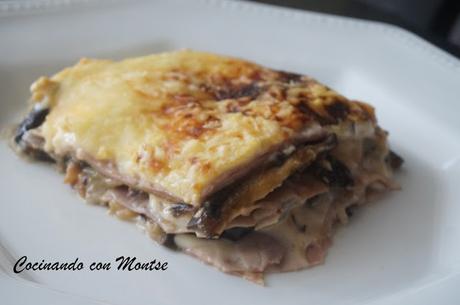 Lasaña de berenjena, jamón york y queso Lasaña de berenjena, jamón york y queso