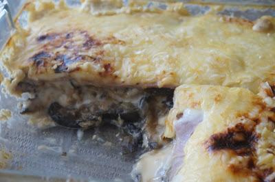 Lasaña de berenjena, jamón york y queso Lasaña de berenjena, jamón york y queso