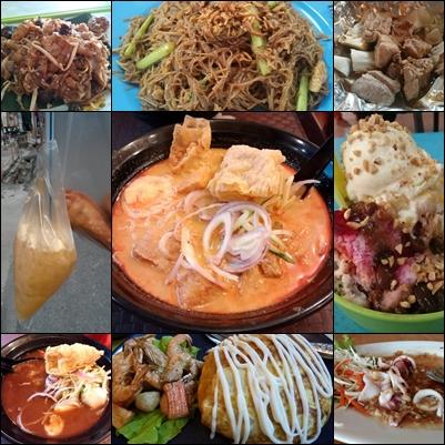 Muestra de comidas en Malasia