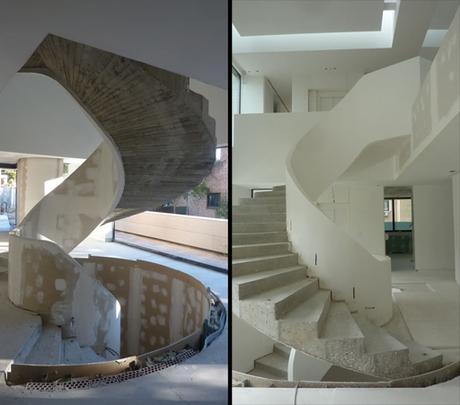 Al detalle: escalera de caracol en la vivienda a-cero al noreste de