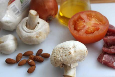 fricandó de ternera y champis. Reto#52 semanas 20/52 fricandó de ternera_mamiclic_ingredientes