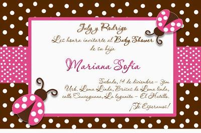 Tarjetas de Invitación Para Baby Shower Niña