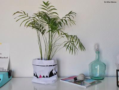 DIY Cubremacetas de tela geométrico DIY Cubremacetas de tela geométrico