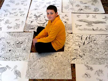 Espectaculares dibujos detallados a puntafina de artista de 11 años Dušan Krtolica