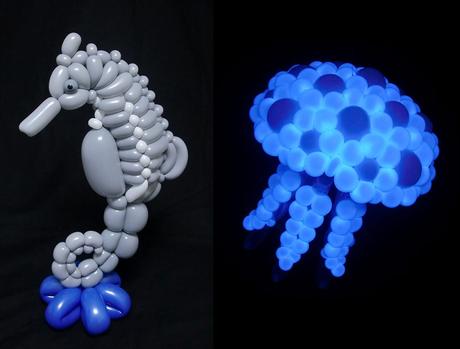 Increíbles esculturas hechas de globos de animales e insectos ocean