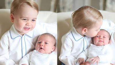 El primer posado de Charlotte junto a George El primer posado de Charlotte junto a George