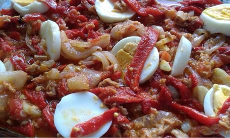 Picadillo de pimientos rojos asados Picadillo de pimientos rojos asados