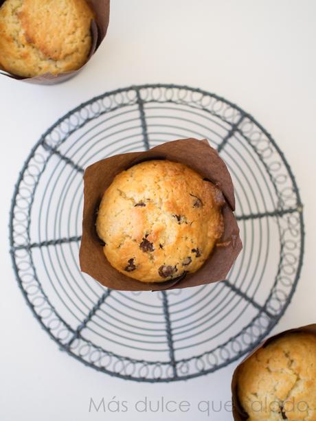 Muffins de Créme fraîche y pepitas de chocolate negro