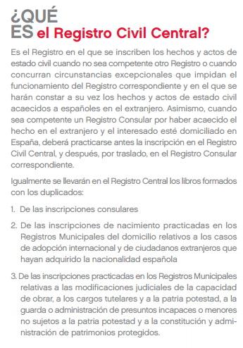 El Registro Civil de España (1871-¿?) Registro Civil Central de España
