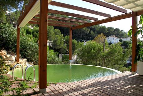 Primera piscina natural depurada por un jardín vertical. Piscina natural