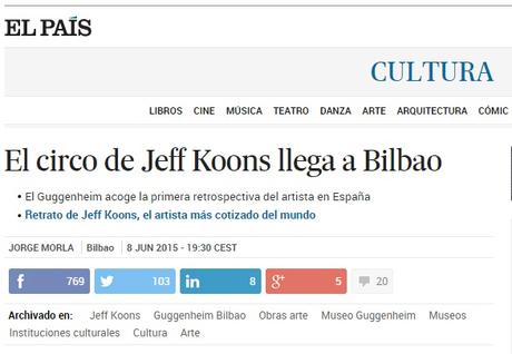 Los mejores titulares de Jeff Koons y su llegada al Guggenheim jeff-koons-titulares-noticias-totenart-el-pais