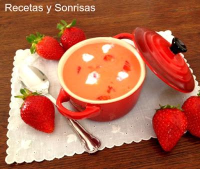 Gazpacho de fresas y tomate en las Recetas de Mamadedos Gazpacho de fresas y tomate en las Recetas de Mamadedos