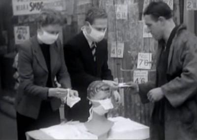 Venta de mascarillas en Londres (1952).