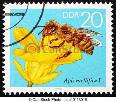 SELLOS POSTALES CON ABEJAS - POSTAGE STAMPS WITH BEES.