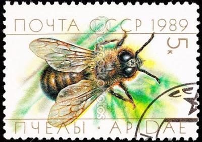 SELLOS POSTALES CON ABEJAS - POSTAGE STAMPS WITH BEES.