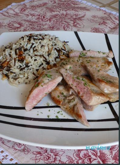 secreto ibérico con salteado de arroz salvaje,ración copia secreto ibérico con salteado de arroz salvaje,ración copia