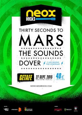 The Sounds y Dover se suman a Thirty Seconds to Mars en el Neox Rocks 2015
