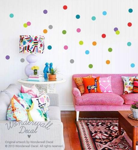 ¿Si o No a las paredes con lunares en el salón? ¿Si o No a las paredes con lunares en el salón?