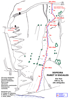 Escalada en Sopeira, Vía Xin-Xan (200mt V+) Escalada en Sopeira, Vía Xin-Xan (200mt V+)
