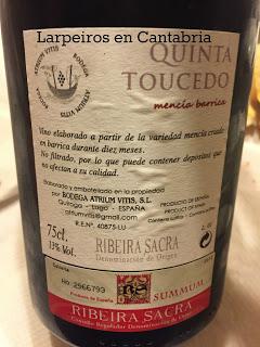 Vinos Tintos Quinta Toucedo 2013 de Atrium Vitis: Full of Love