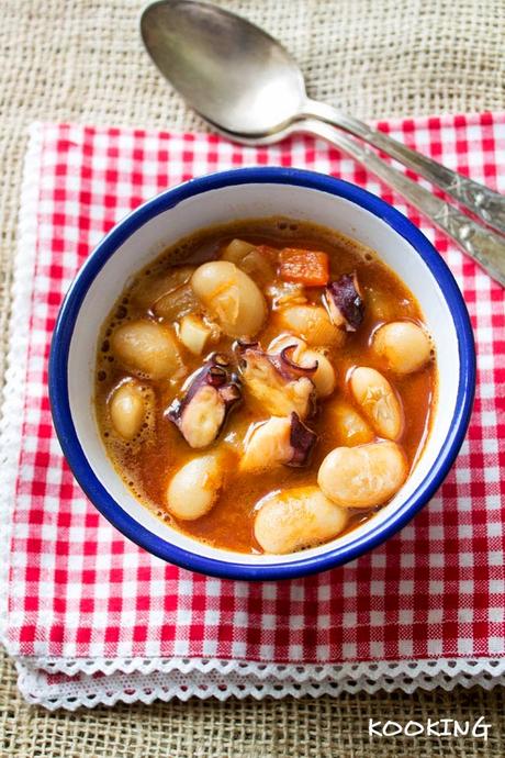 Fabes con pulpo Fabes con pulpo