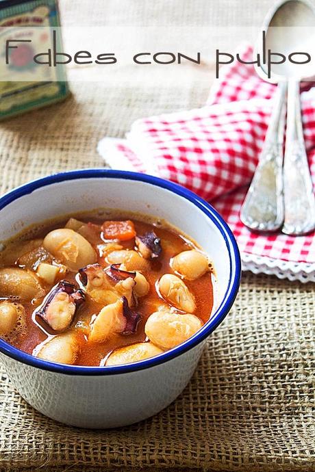 Fabes con pulpo Fabes con pulpo