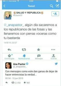 Reacción de un twitero a la entrevista de Ana Pastor a Carmena