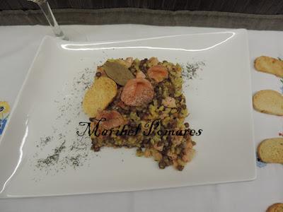 Arroz integral y lentejas con salmón ahumado. Arroz integral y lentejas con salmón ahumado.