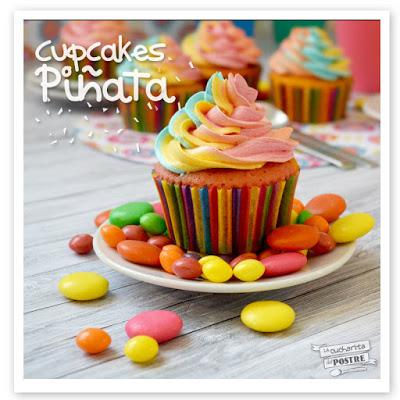 CUPCAKES PIÑATA DE VAINILLA / VANILLA PINATA CUPCAKES