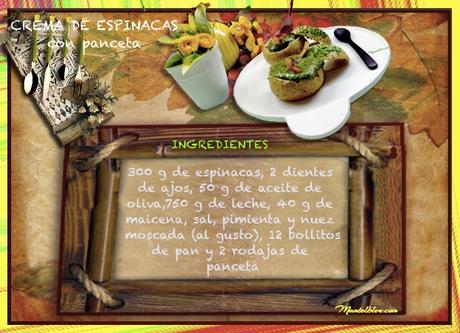 Crema de espinacas con panceta Crema de espinacas con panceta