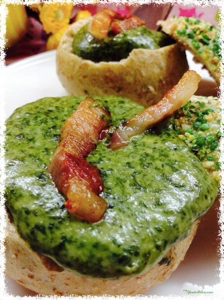Crema de espinacas con panceta Crema de espinacas con panceta