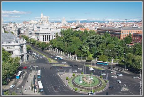 Plaza de Cibeles desde mirador de Palacio de Comunicaciones Madrid