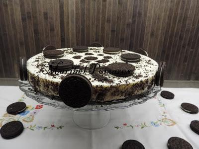 Tarta chocolate blanco y galletas oreo. Tarta chocolate blanco y galletas oreo.
