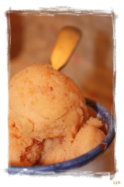 Sorbete de melocotón ... para el reto Color y Sabor de Temporada Sorbete de melocotón ... para el reto Color y Sabor de Temporada