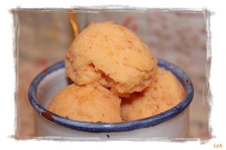 Sorbete de melocotón ... para el reto Color y Sabor de Temporada Sorbete de melocotón ... para el reto Color y Sabor de Temporada
