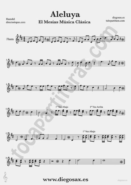 Aleluya de Haendel partitura de Flauta El Mesias Tubepartitura Aleluya de Haendel partitura de Flauta El Mesias